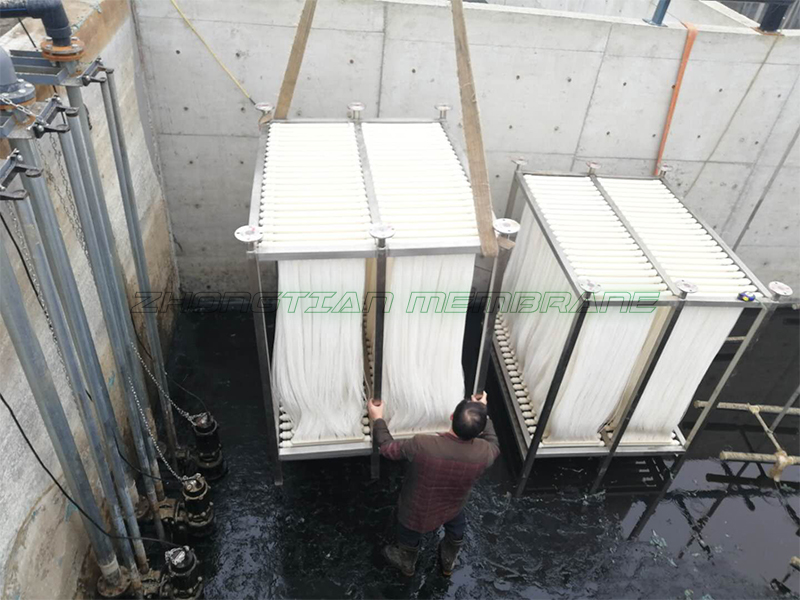 400噸垃圾滲濾液MBR膜組安裝現(xiàn)場（一）