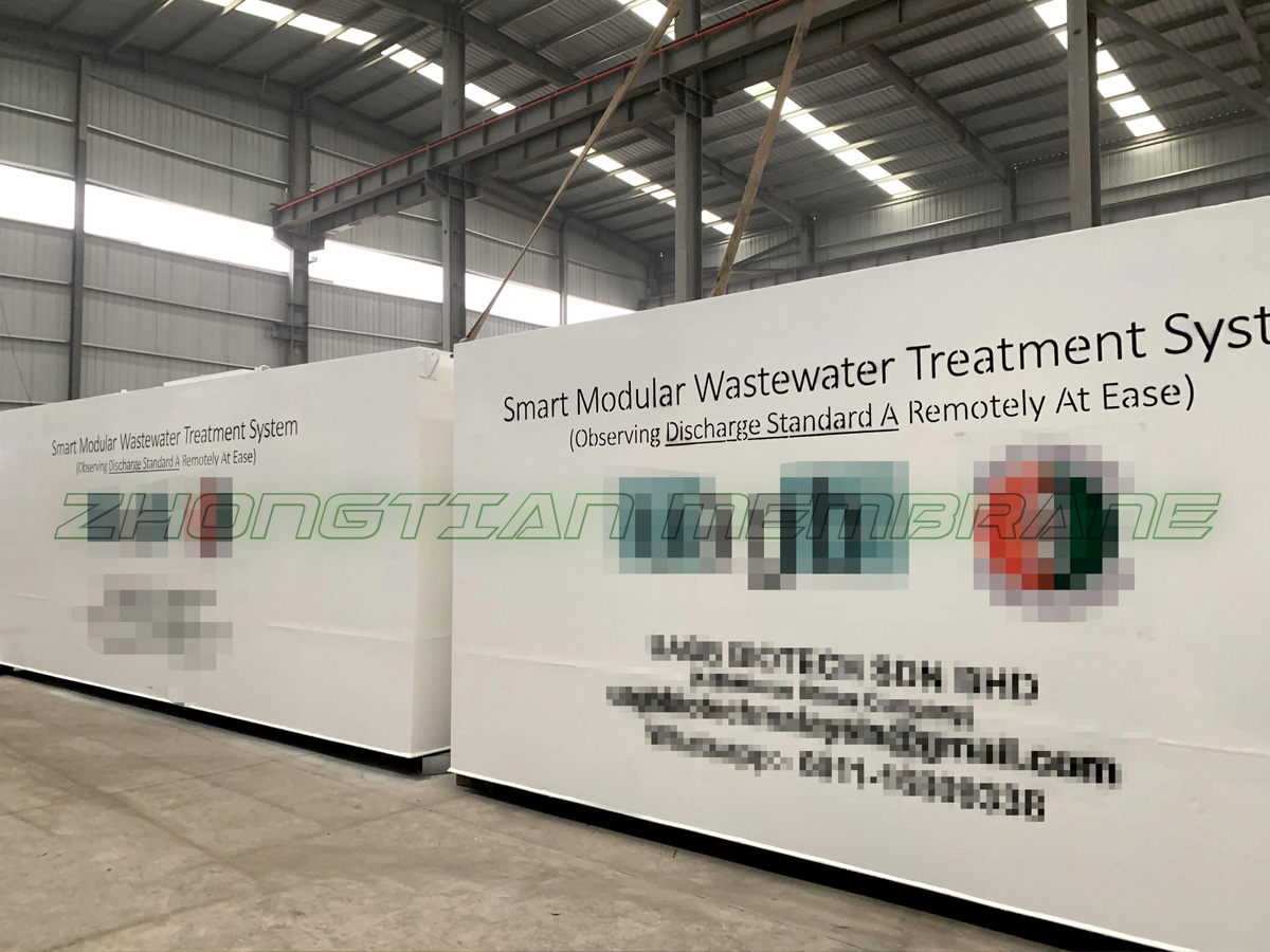 中天膜科技發(fā)往馬來西亞客戶智能一體化污水處理機(jī)順利出港